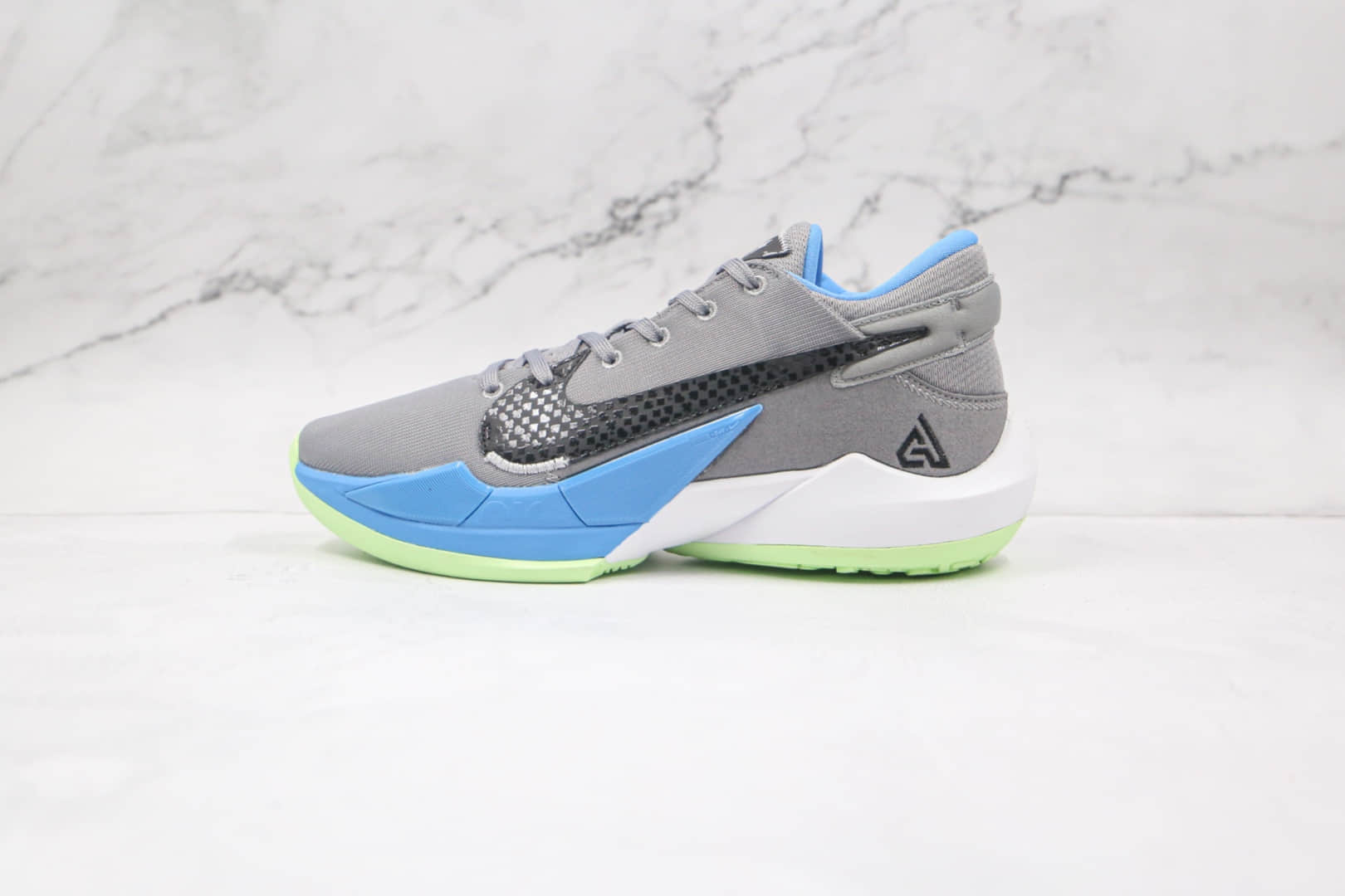 耐克Nike Zoom Freak 2纯原版本字母哥二代灰黑蓝色篮球鞋内置气垫支持实战 (ID:61254) - 图片1
