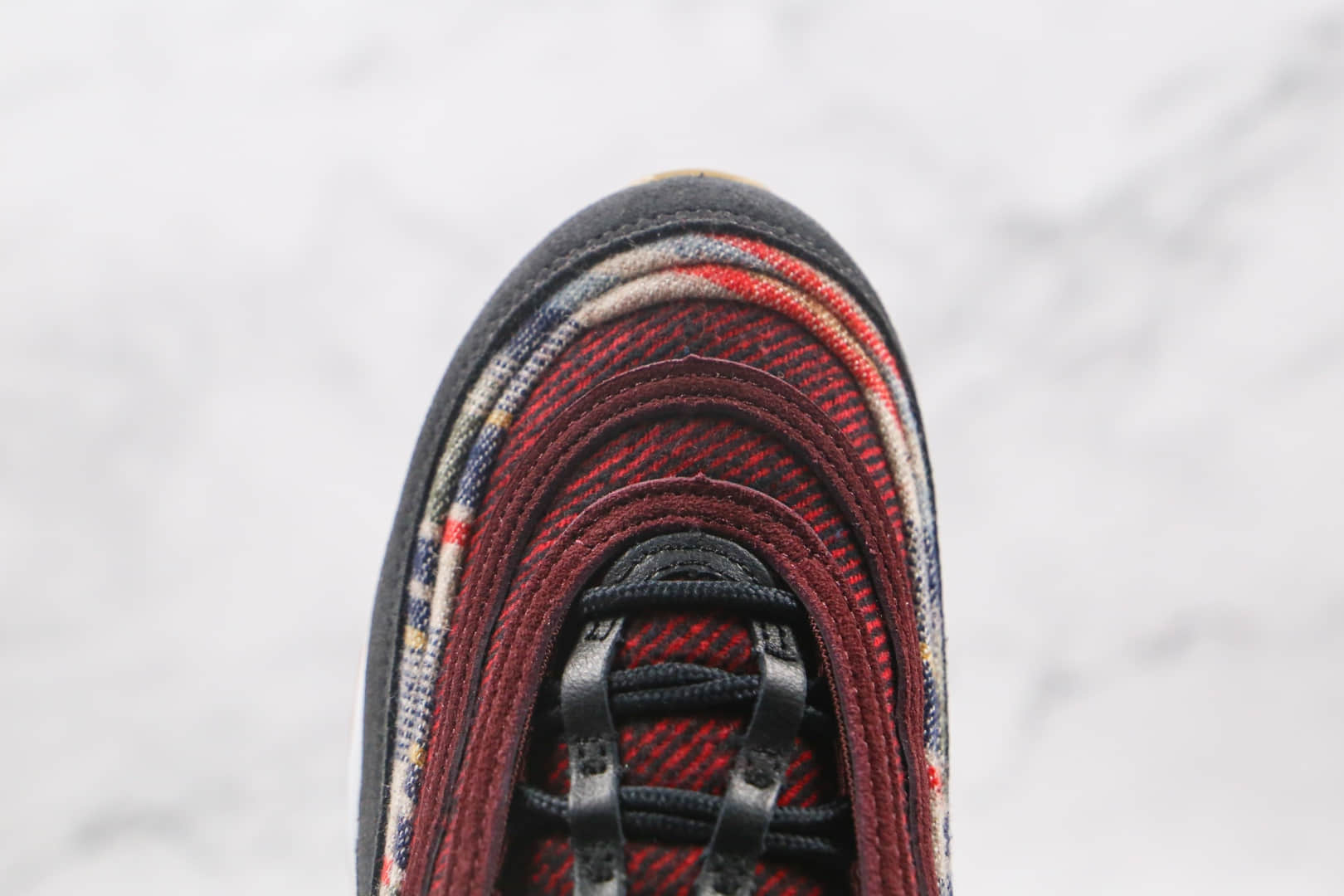 耐克Nike Air Max 97纯原版本酒红格子色Max97子弹气垫鞋真小潘气垫 货号:DC3494-993