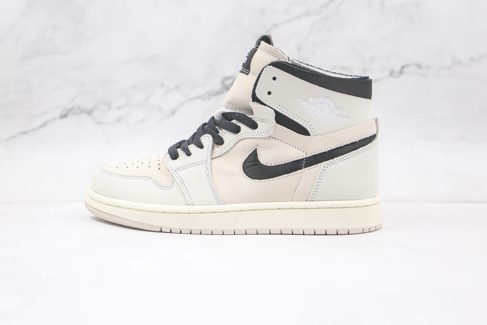 乔丹Air Jordan 1 Zoom Air CMFT Summit White纯原版本高帮AJ1米白珍珠奶茶板鞋正确后跟定型 (ID:61451) - 图片1