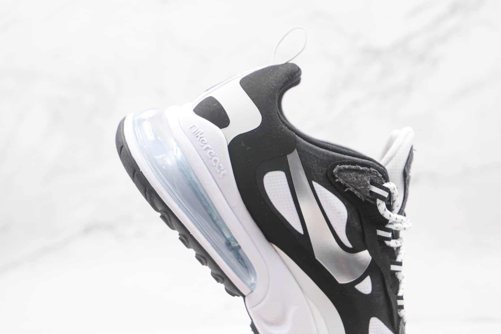 耐克Nike React Air Max 270V2纯原版本瑞亚半掌气垫Max270二代黑白气垫鞋真小潘气垫 货号:CQ4805-101