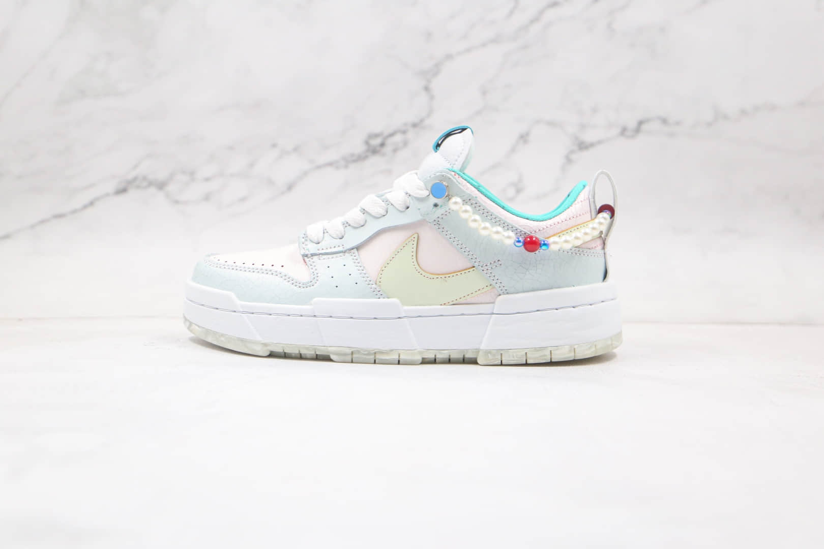 耐克Nike Dunk Low Disrupt纯原版本低帮DUNK刮刮乐紫禁城白绿宝石珍珠板鞋内置气垫 货号:DC3282-013