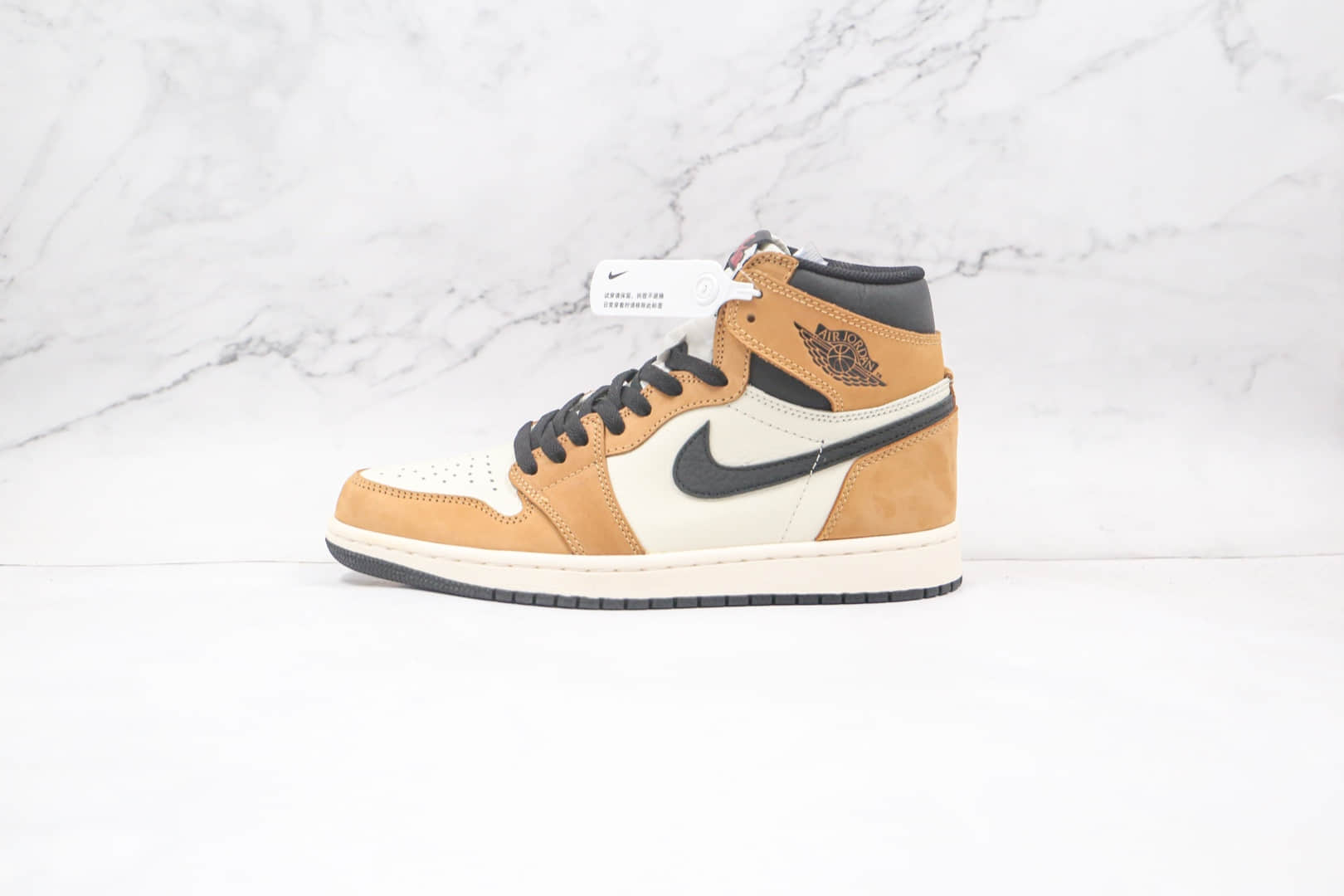 耐克Nike Wmns Jordan 1 High OG纯原版本高帮AJ1新秀小麦色篮球鞋原楦头纸板打造 (ID:61727) - 图片1
