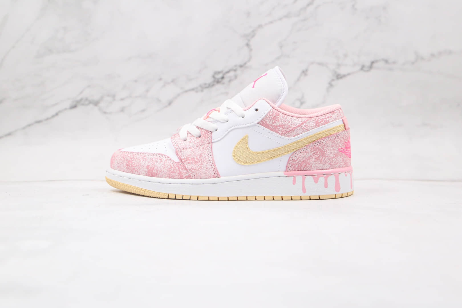 乔丹Air Jordan 1 Low GS Paint Drip纯原版本低帮AJ1粉冰淇淋板鞋原档案数据开发 (ID:61892) - 图片1