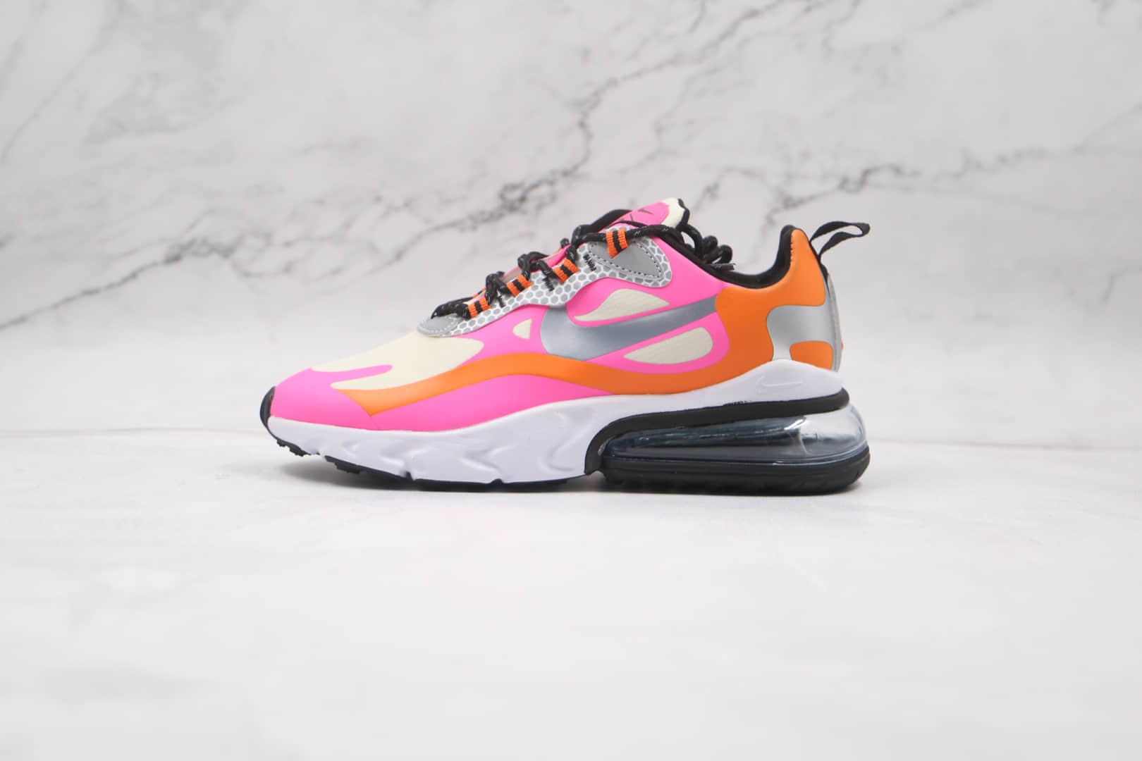 耐克Nike React Air Max 270V2纯原版本半掌气垫Max270二代灰粉橘气垫鞋内置真小潘气垫 (ID:61965) - 图片1