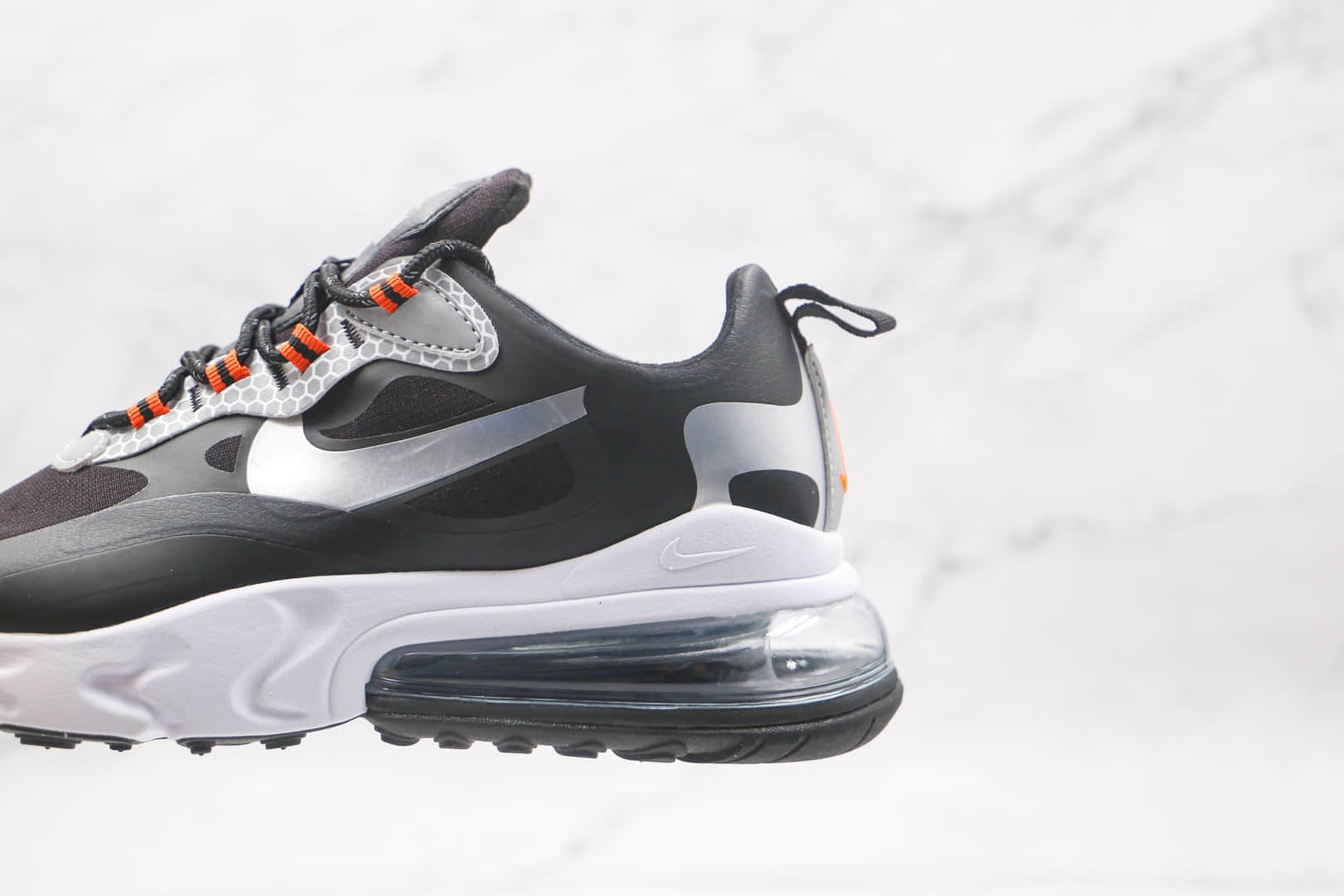 耐克Nike React Air Max 270V2纯原版本半掌气垫Max270二代黑银色真小潘气垫大底 货号:CT1834-001