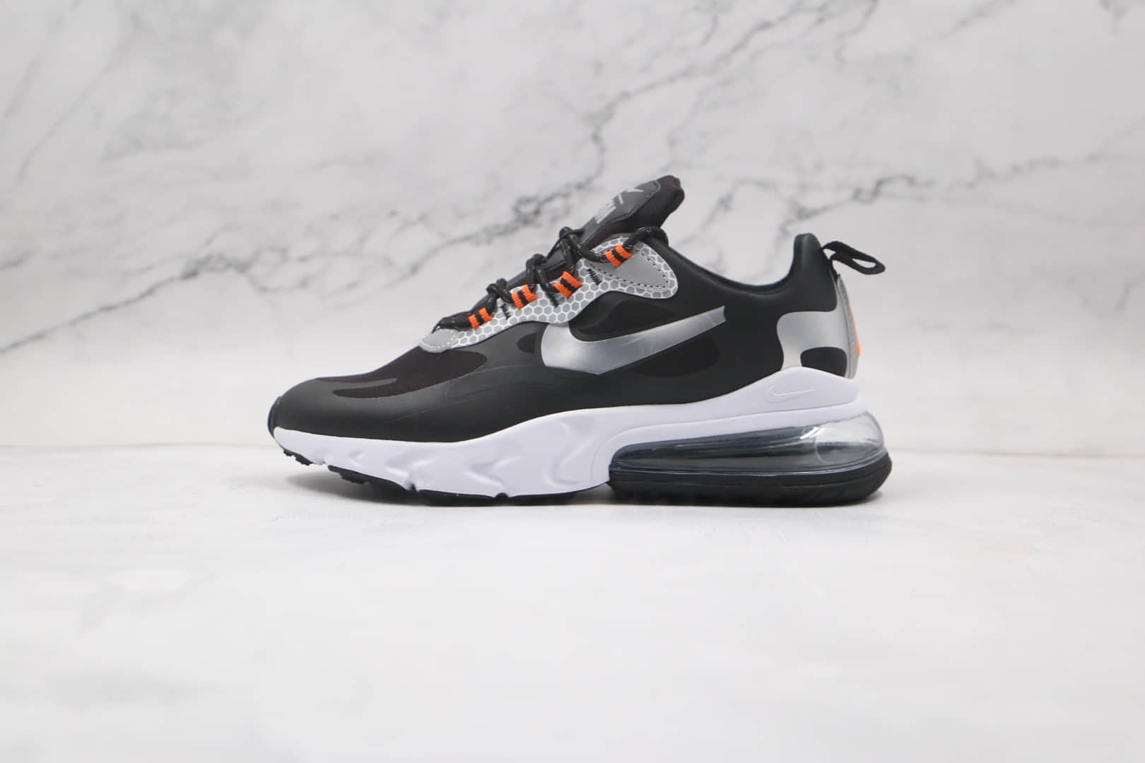 耐克Nike React Air Max 270V2纯原版本半掌气垫Max270二代黑银色真小潘气垫大底 货号:CT1834-001