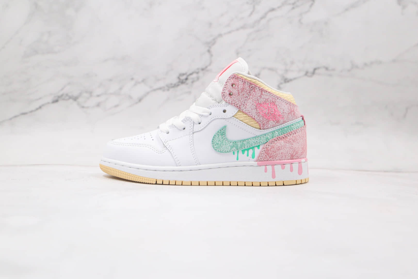 乔丹Air Jordan 1 Mid纯原版本中帮AJ1粉冰淇淋原盒原标原档案数据开发 (ID:62014) - 图片1