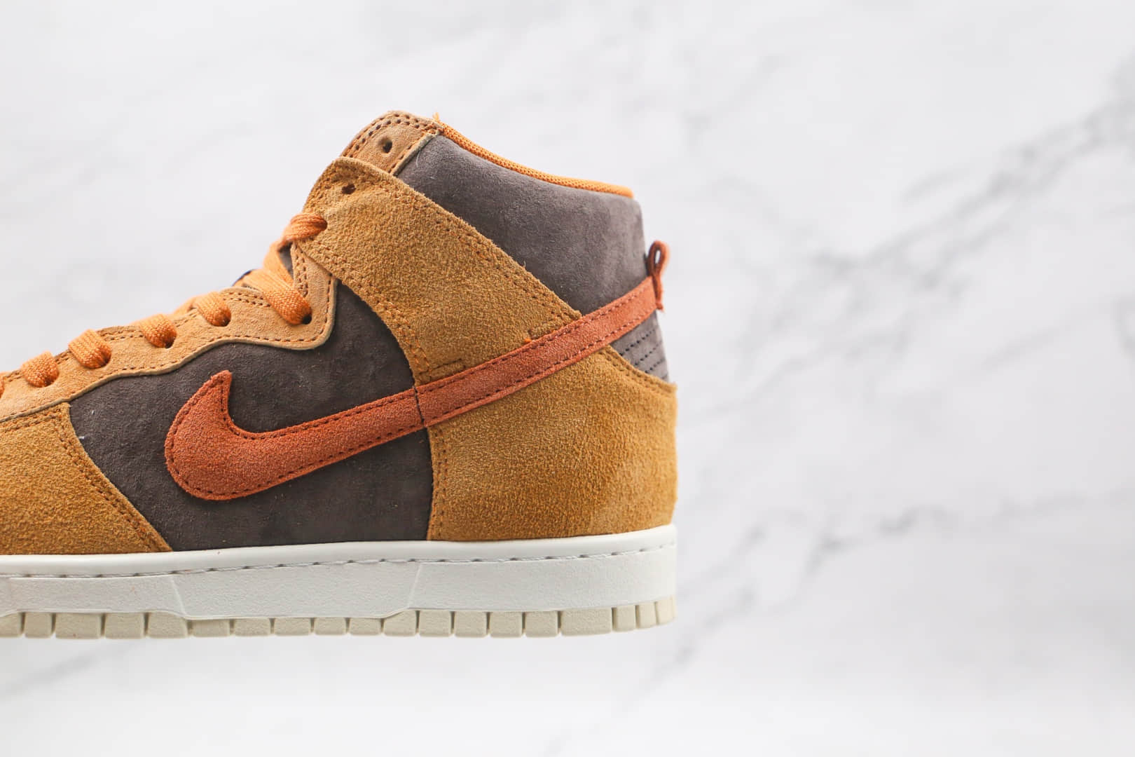耐克Nike Dunk High Dark Curry纯原版本高帮DUNK黑咖喱麂皮黄褐色板鞋原盒原标 货号:DD1401-200