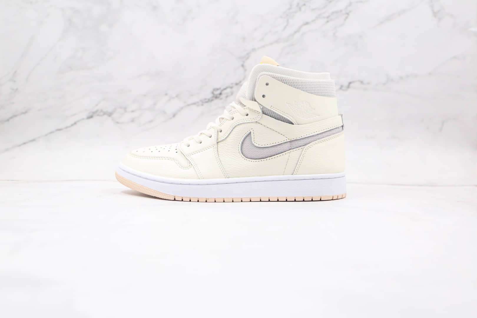 乔丹AIR JORDAN 1 ZOOM AIR CMFT纯原版本高帮ZOOM系列AJ1珍珠白板鞋正确后跟定型 (ID:62398) - 图片1