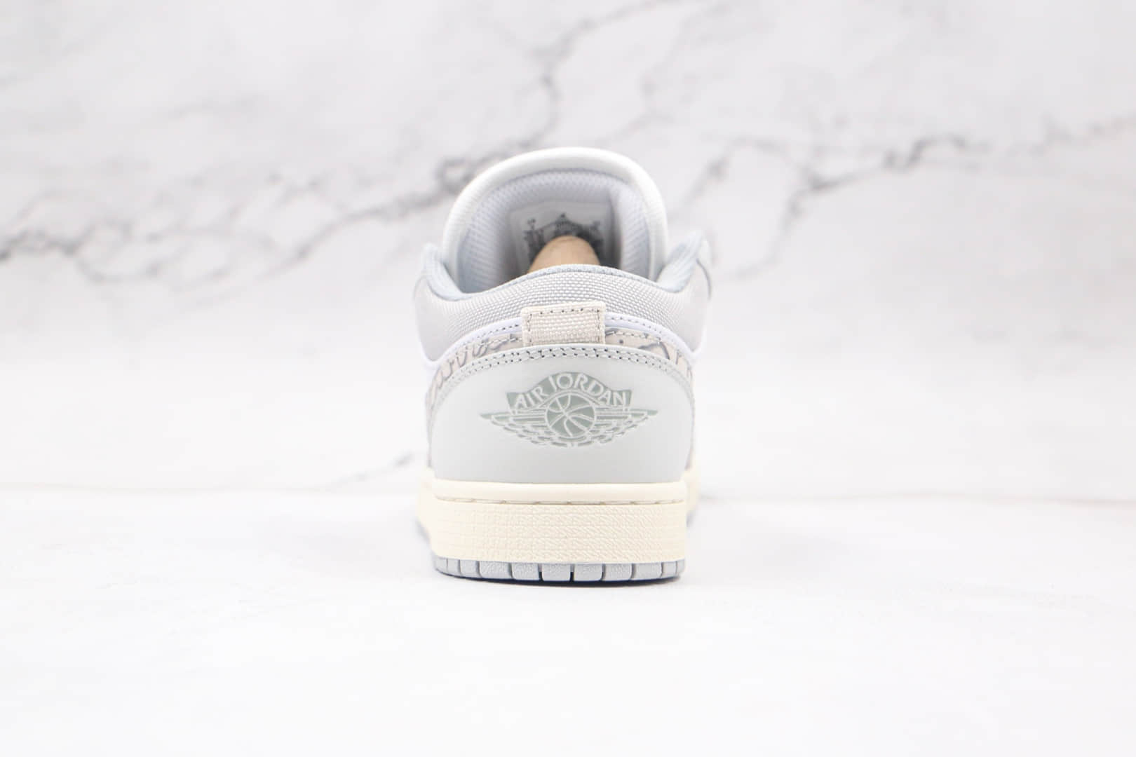 乔丹Air Jordan 1 Low PRM Elephant Print纯原版本低帮AJ1灰白大象爆裂纹板鞋原盒原标 货号:DH4269-100