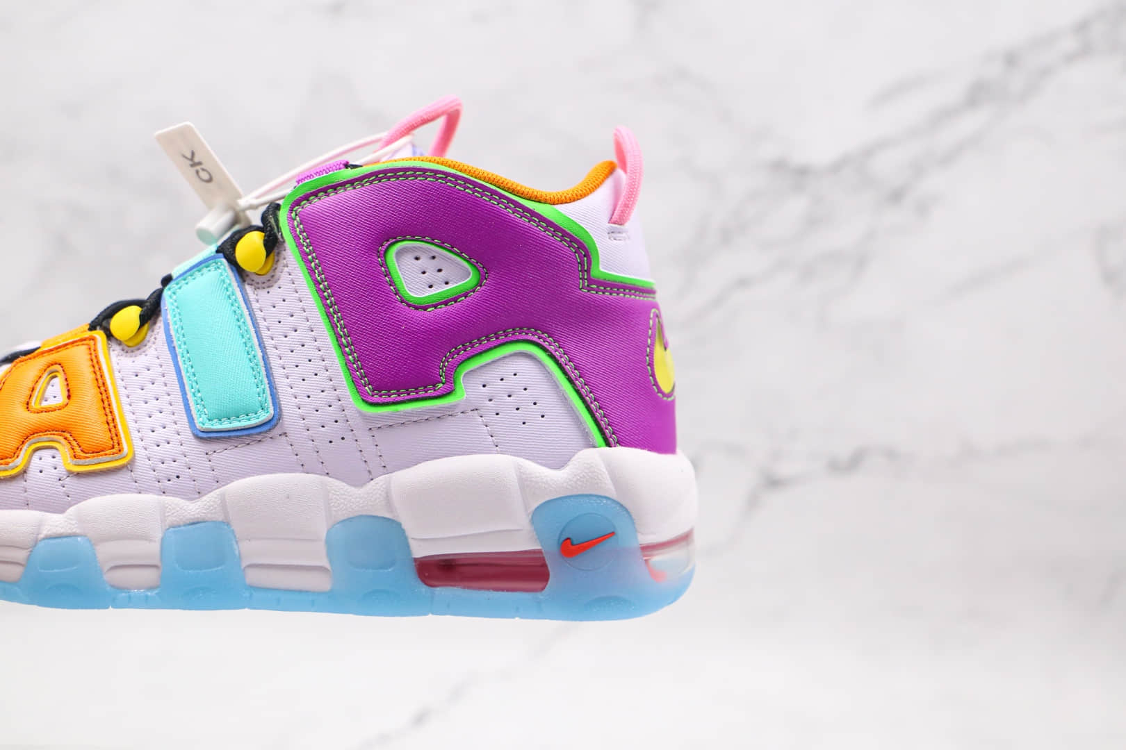 耐克Nike Air More Uptempo纯原版本白蓝橙紫色法国限定皮蓬篮球鞋原鞋开模一比一打造 货号:DH0624-500
