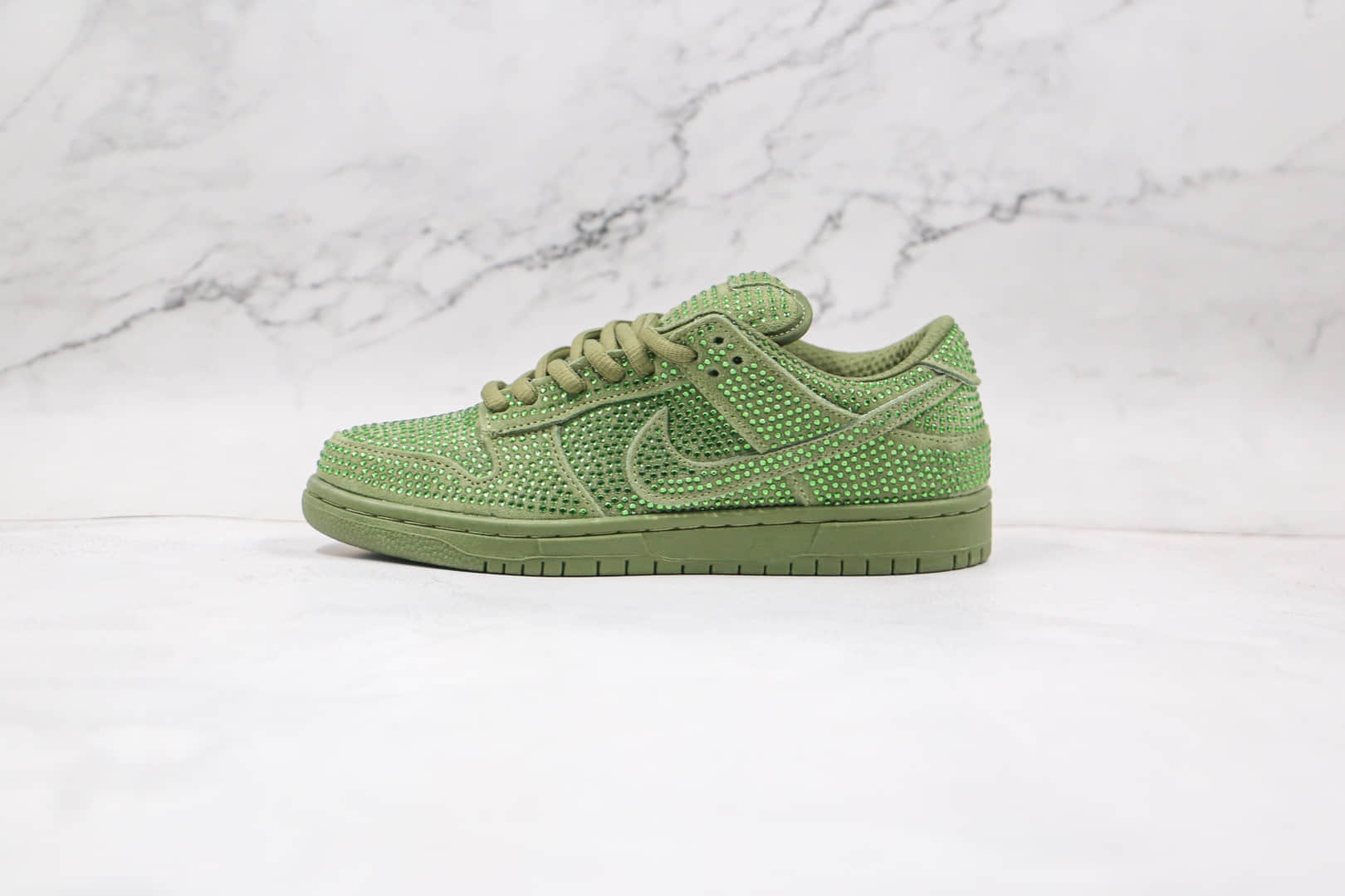 耐克Nike SB Dunk Low x CPFM施华洛世奇联名款纯原版本绿色水钻板鞋内置Zoom气垫 货号:CZ2670-300
