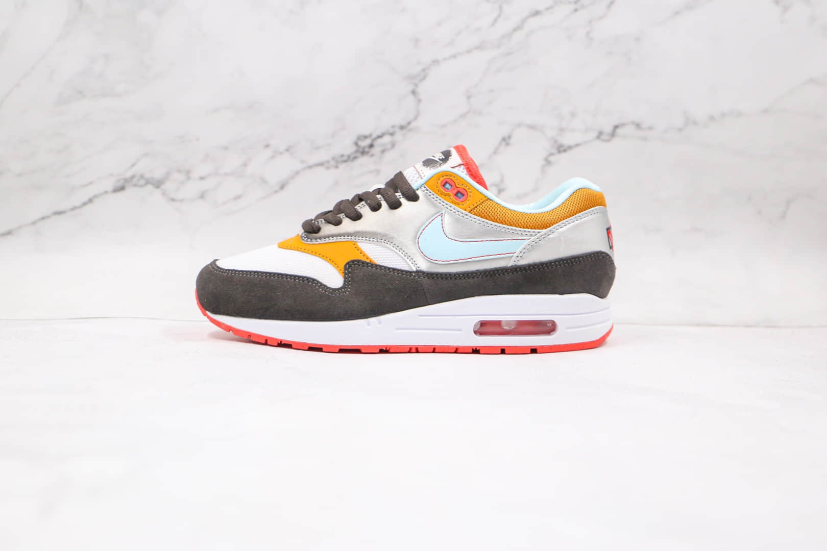 耐克Nike air max 1 white grey dark smoke纯原版本黑白黄蓝复古Max 1气垫鞋原盒原标 货号:CZ8138-100