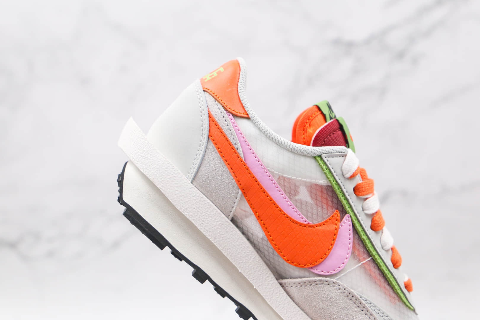 耐克NIKE LDV Waffle x Sacai联名款纯原版本华夫白橙粉解构慢跑鞋原档案数据开发原盒原标 货号:DH1347-100