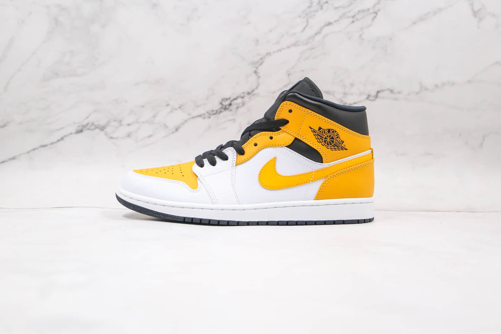 乔丹Air Jordan 1 Mid纯原版本中帮AJ1白黄色篮球鞋原档案数据开发 (ID:63012) - 图片1