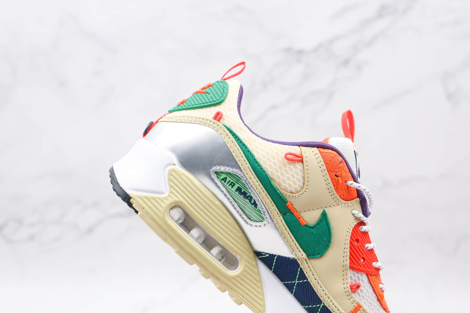 耐克Nike Air Max 90纯原版本复古Max90黄蓝红紫橙鸳鸯拼色气垫鞋原档案数据开发 货号:CZ9078-784