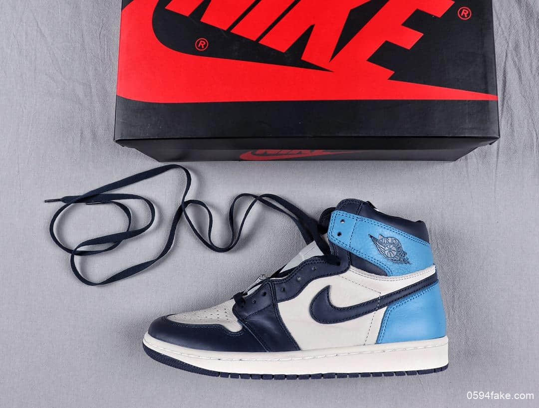 乔丹Air Jordan Retro High OG Obsidian黑曜石蓝脚趾高帮AJ1乔1纯原版本篮球鞋 货号:555088-140