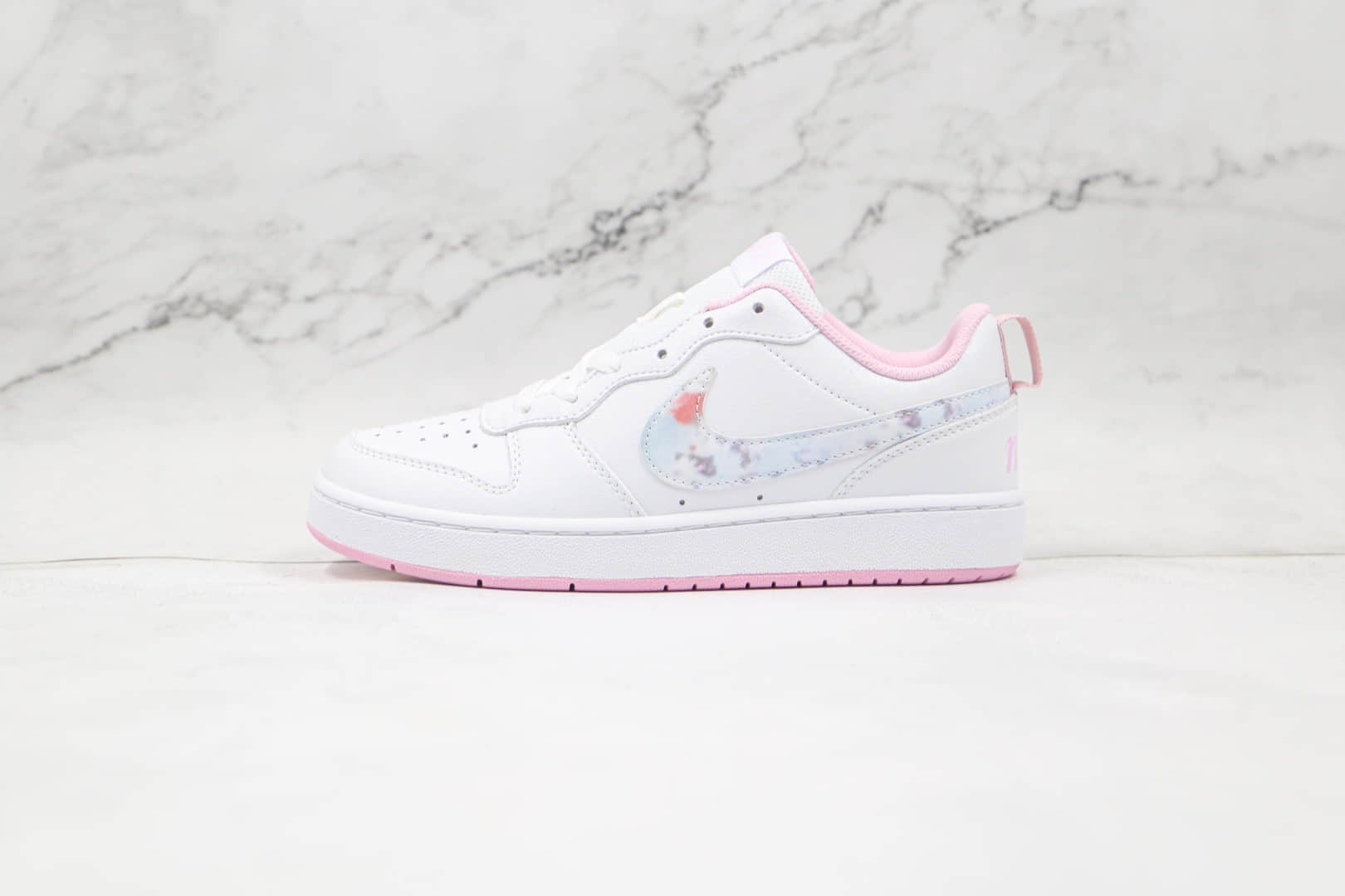 耐克Nike Court Borough Low 2纯原版本低帮空军一号白粉色花卉板鞋原楦头纸板打造 货号:CK5426-100