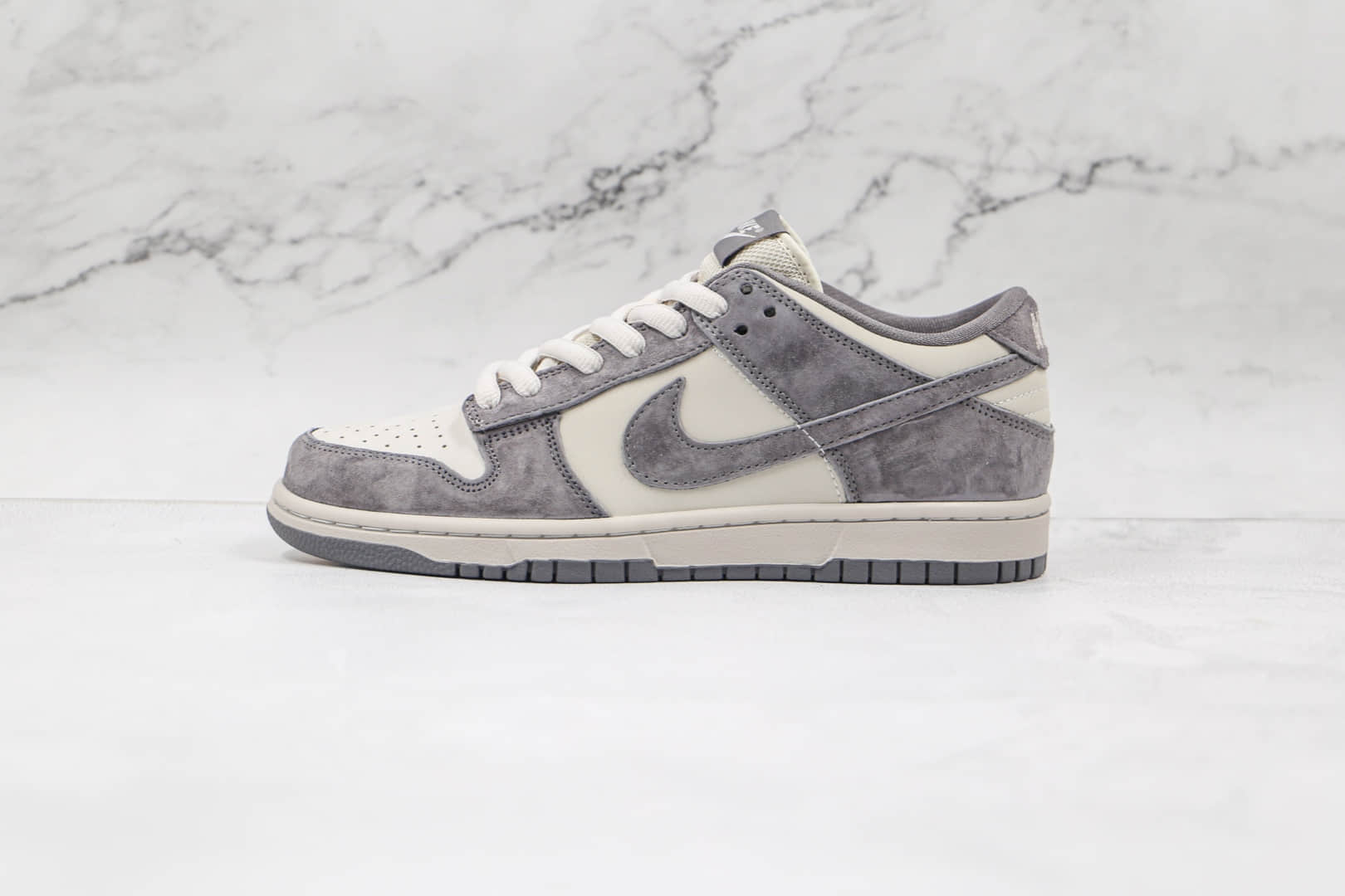 耐克NIKE SB ZOOM DUNK LOW PRO纯原版本低帮SB DUNK灰白麂皮板鞋内置Zoom气垫 货号:854866-002