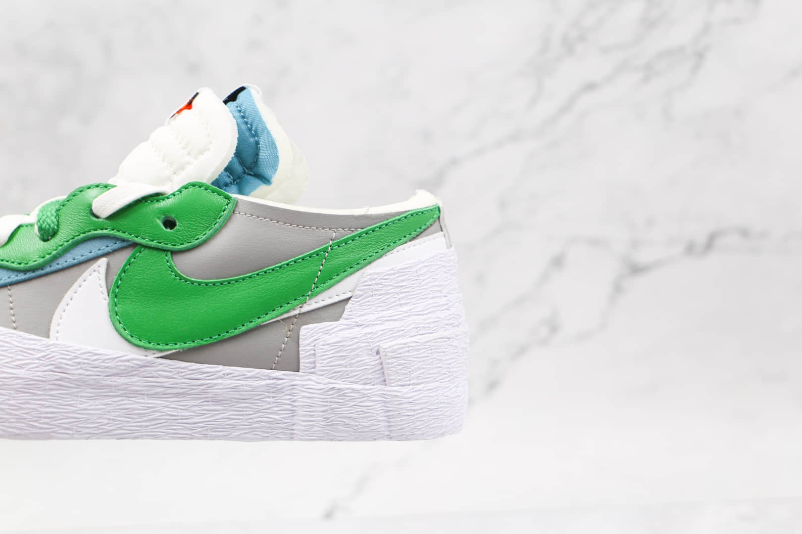 耐克Nike Blazer Low x Sacai联名款纯原版本低帮灰白绿双钩板鞋原鞋开模一比一打造 货号:DD1877-001