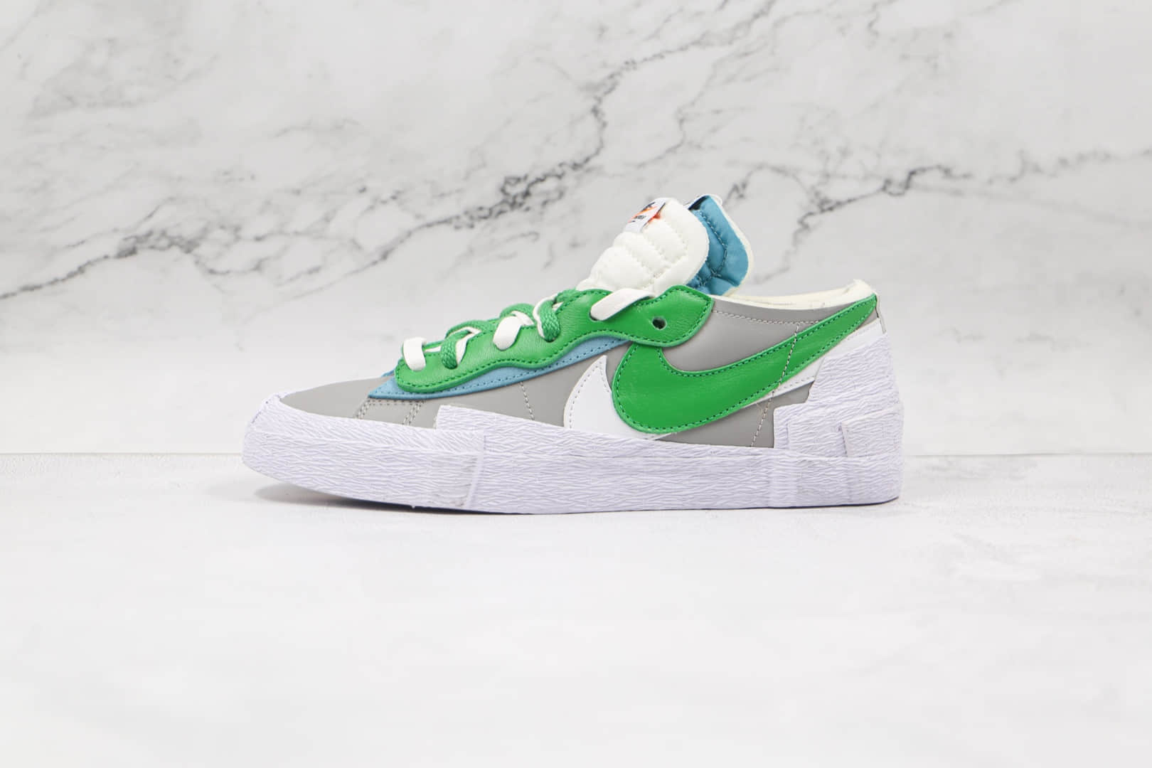耐克Nike Blazer Low x Sacai联名款纯原版本低帮灰白绿双钩板鞋原鞋开模一比一打造 货号:DD1877-001