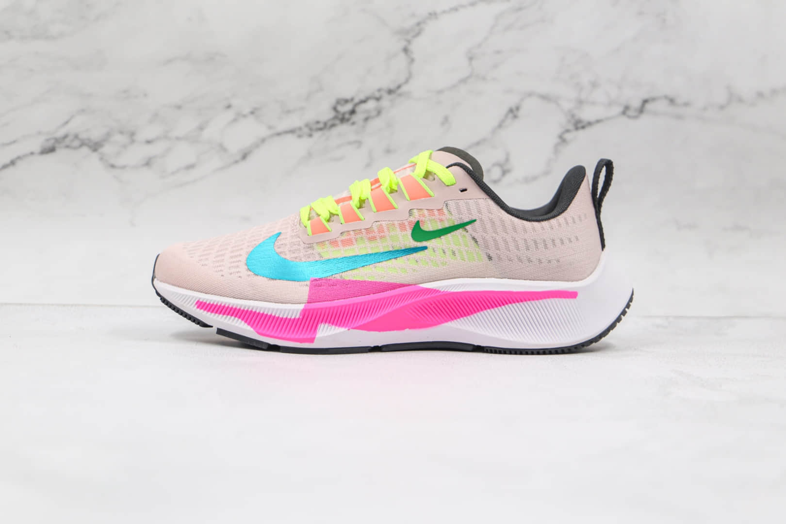 耐克Nike Air Zoom Pegasus 37 PRM纯原版本登月37代粉蓝色马拉松跑鞋原楦头纸板打造 (ID:64073) - 图片1