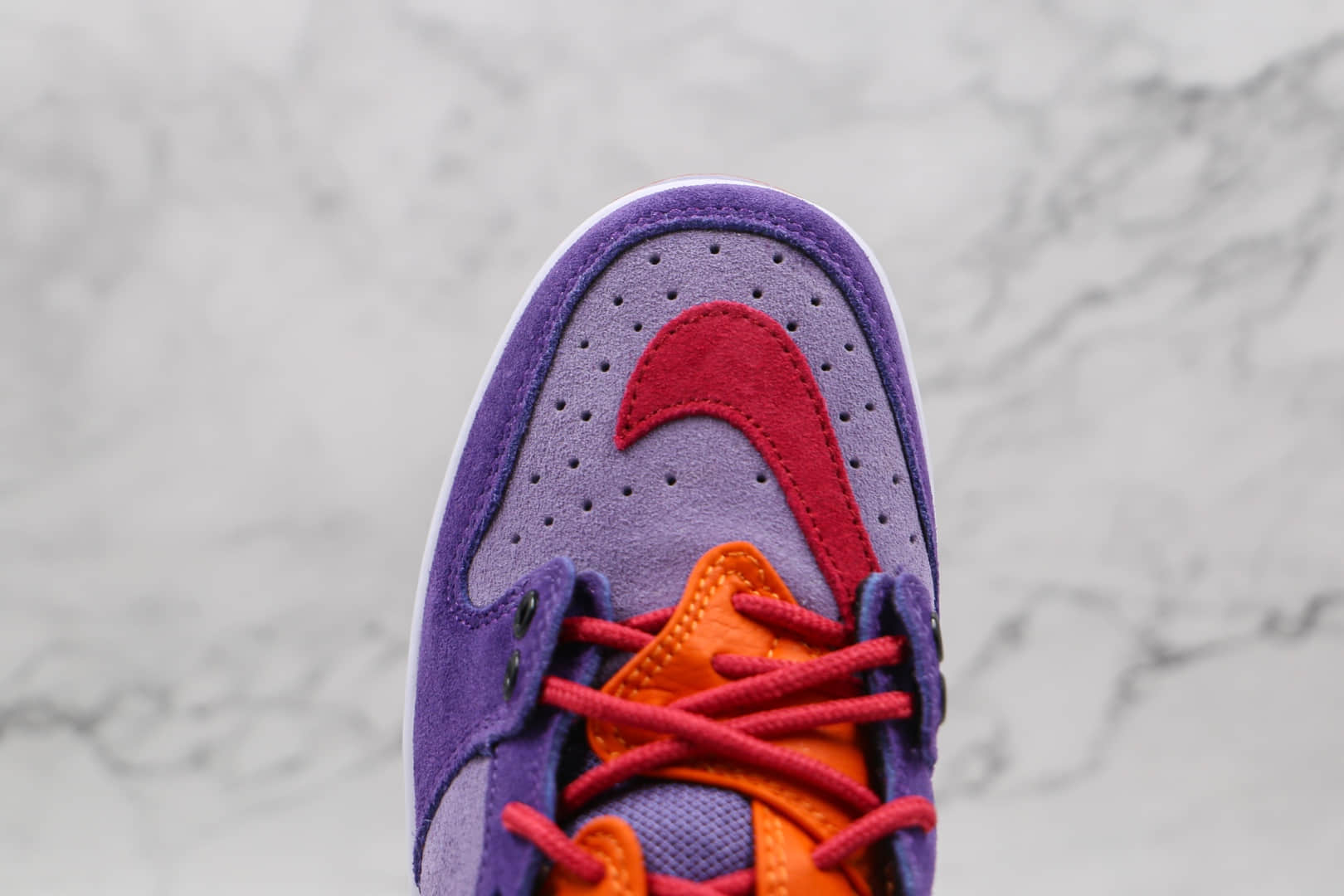 耐克Nike Dunk Low Plum纯原版本低帮OW联名款SB DUNK树莓紫板鞋原楦头纸板打造 货号:BQ6817-100