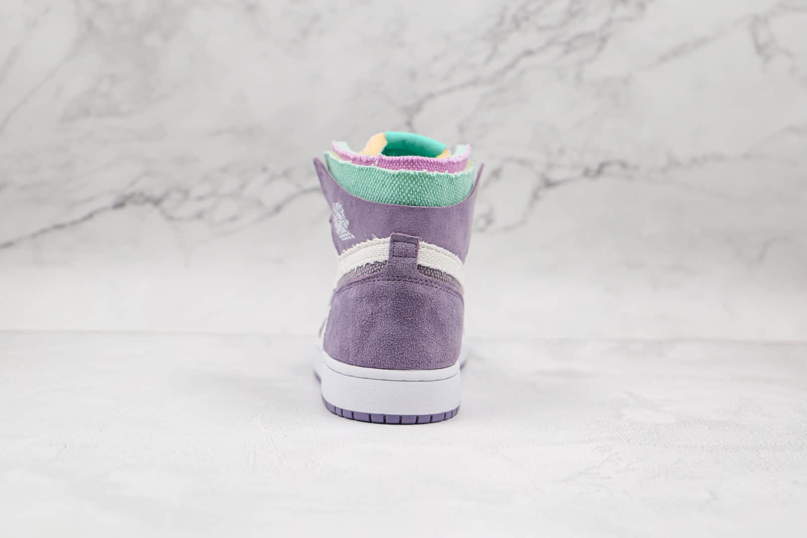 乔丹Air Jordan 1 Zoom Comfort Tropical Twist纯原版本高帮AJ1 Zoom帆布黎明白紫绿色板鞋原鞋开模 货号:CT0978-150