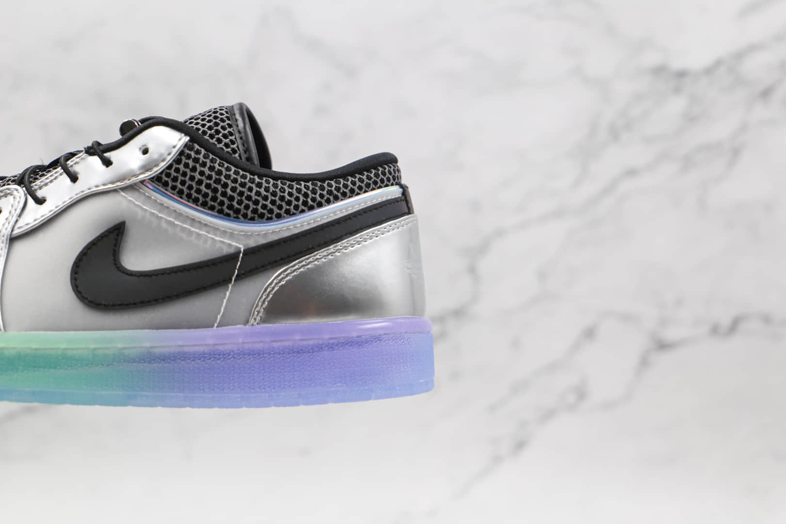 乔丹Air Jordan 1 Low SE纯原版本低帮AJ1金属银渐变水晶底板鞋原鞋开模一比一打造 货号:DJ5199-109