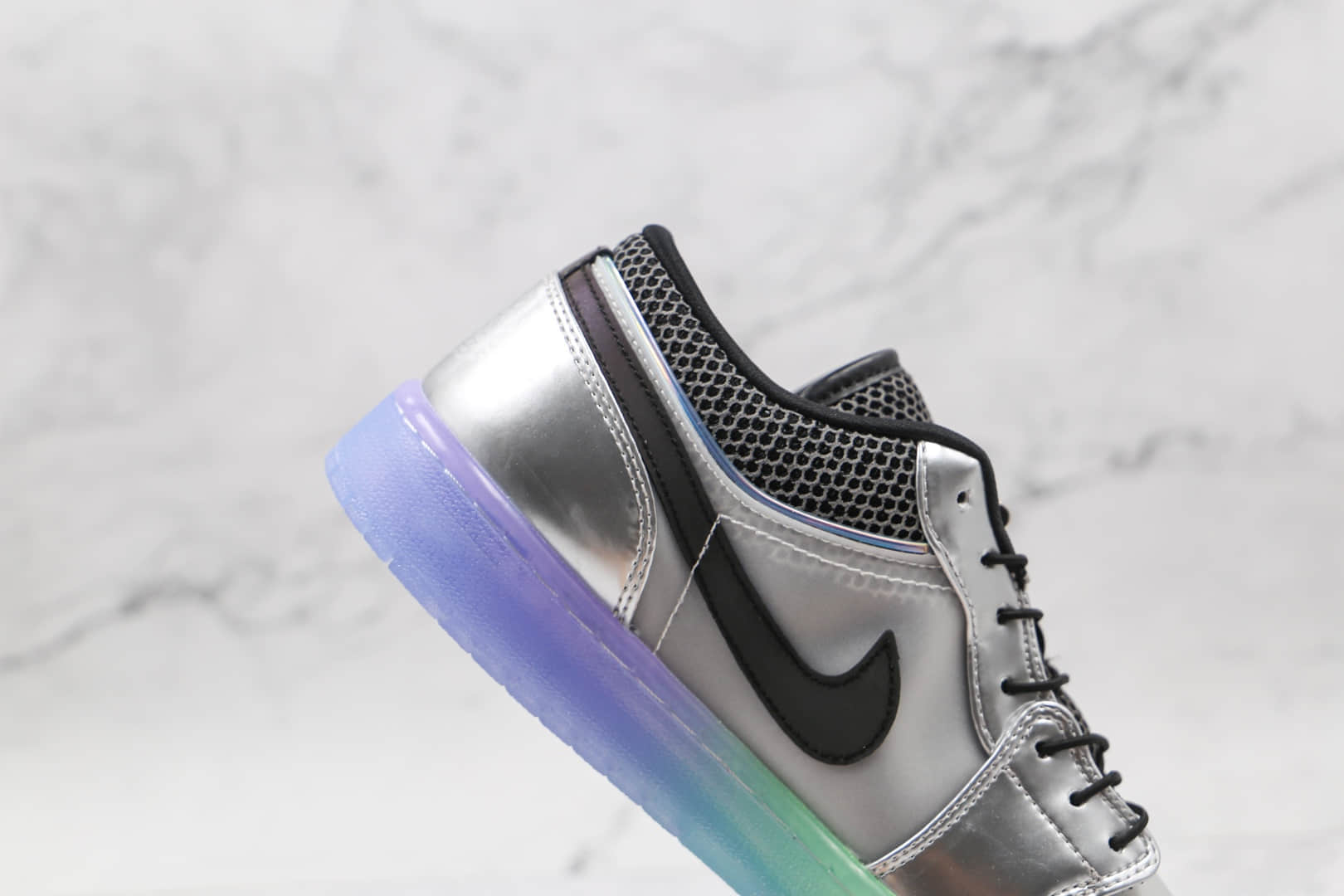 乔丹Air Jordan 1 Low SE纯原版本低帮AJ1金属银渐变水晶底板鞋原鞋开模一比一打造 货号:DJ5199-109