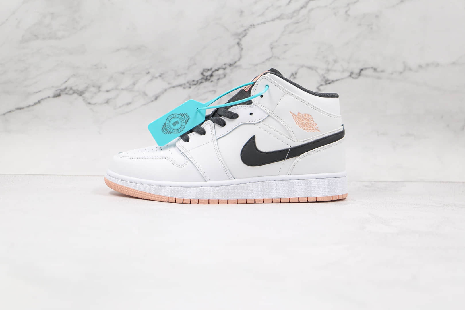 乔丹Air Jordan 1 Mid GS Arctic Orange纯原版本中帮AJ1北极橙板鞋原档案数据开发 货号:554725-180
