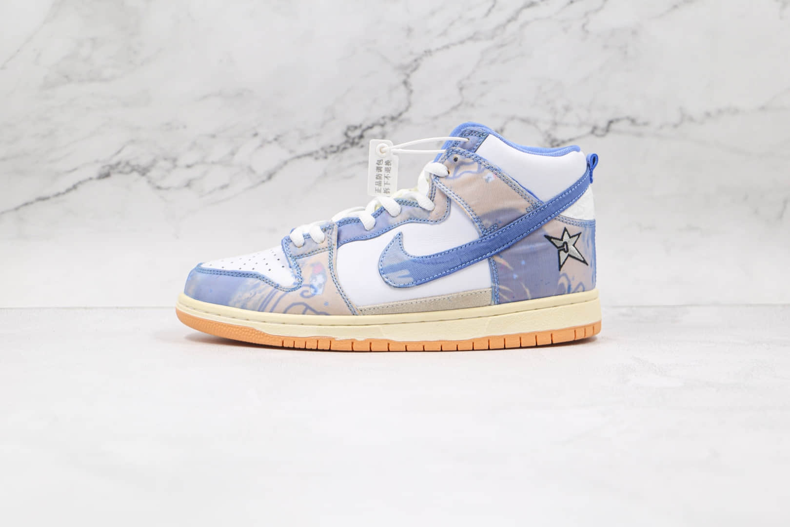 耐克Nike SB Dunk High x Carpet Company联名款纯原版本高帮SB DUNK白蓝地毯刮刮乐板鞋原楦头纸板打造 货号:CV1677-100