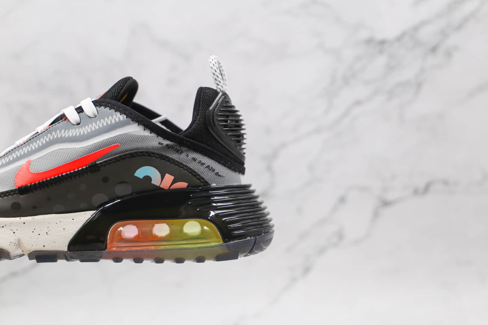 耐克Nike Air Max 90纯原版本网面彩虹Max2090波点灰黑粉色气垫鞋原楦头纸板打造 货号:DD8497-160
