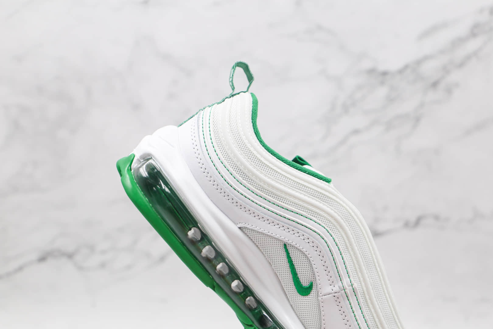 耐克Nike Air Max 97纯原版本白绿色低帮Max97气垫鞋原楦头纸板打造 货号:DH0271-100