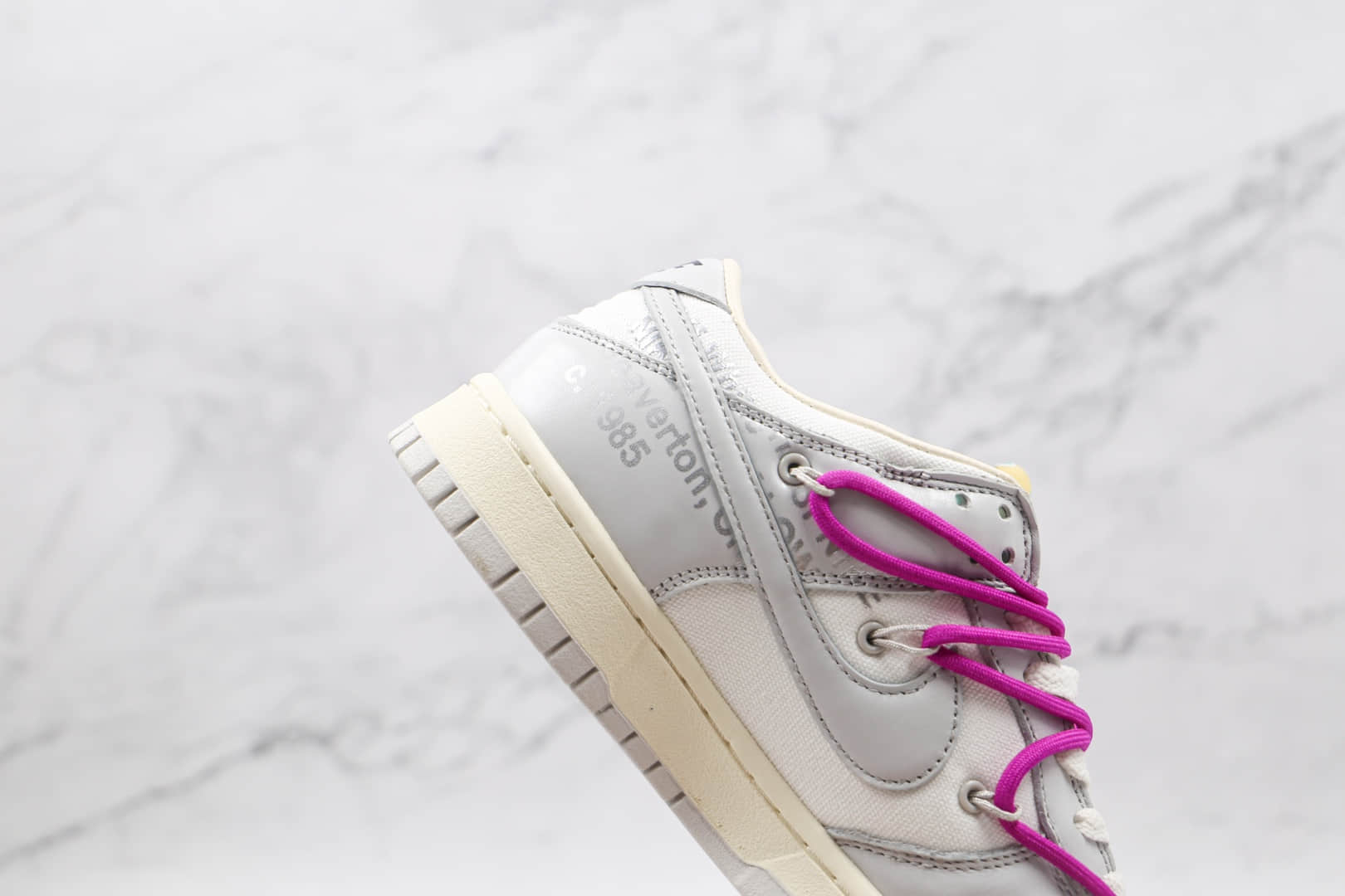 耐克Nike SB Dunk x OFF-WHITE联名款纯原版本低帮SB DUNK白灰色板鞋内置后跟Zoom气垫 货号:DM1602-100
