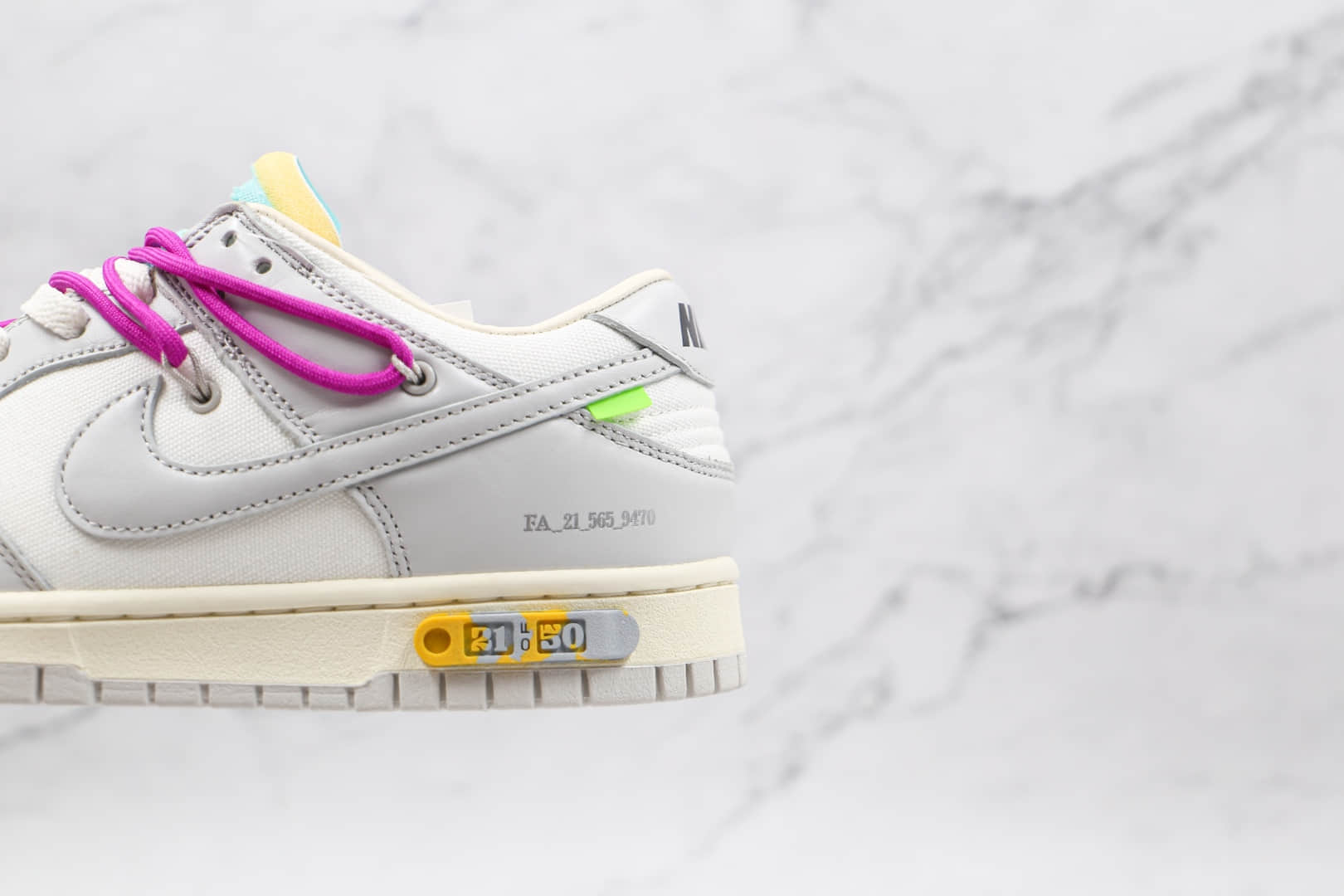 耐克Nike SB Dunk x OFF-WHITE联名款纯原版本低帮SB DUNK白灰色板鞋内置后跟Zoom气垫 货号:DM1602-100