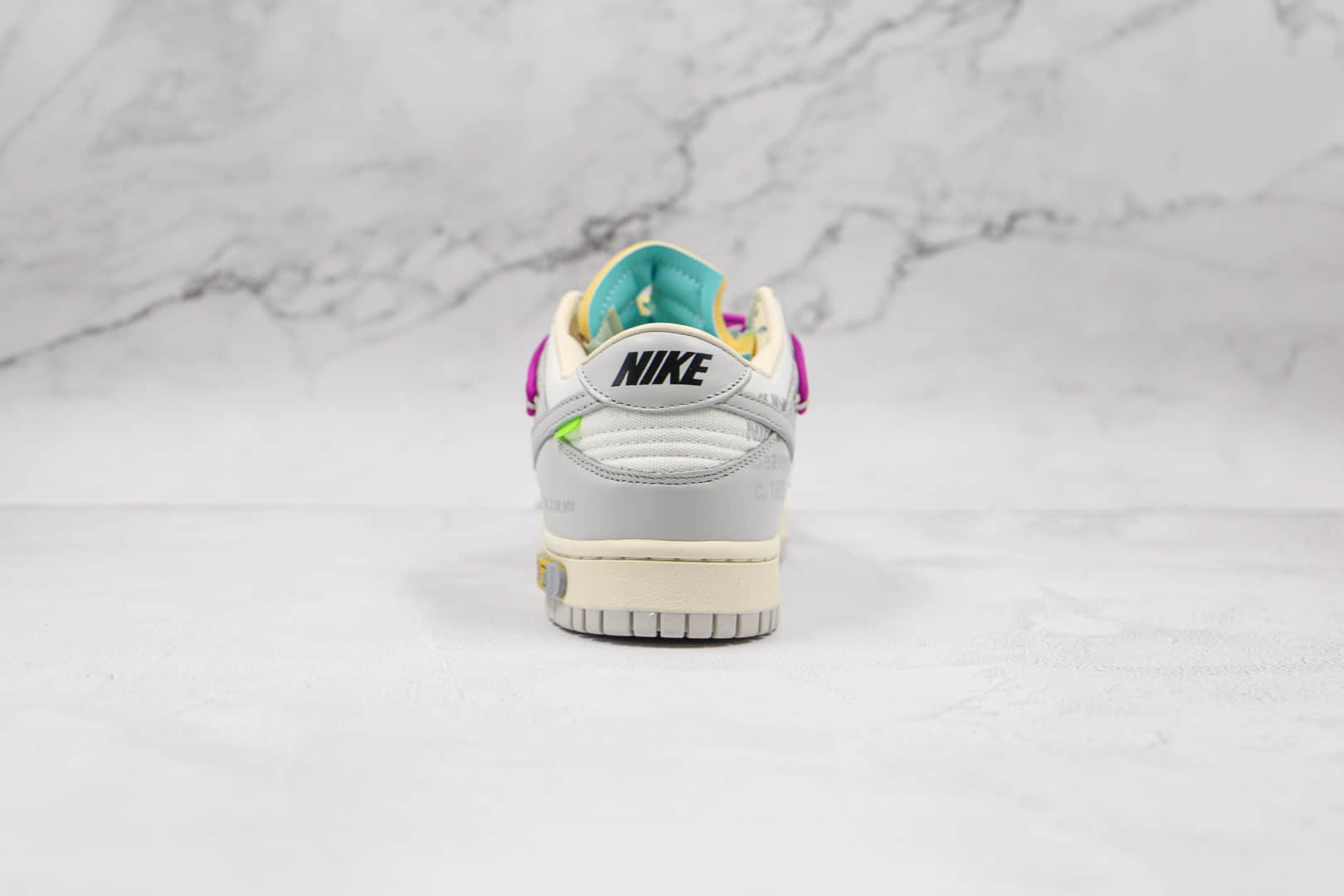 耐克Nike SB Dunk x OFF-WHITE联名款纯原版本低帮SB DUNK白灰色板鞋内置后跟Zoom气垫 货号:DM1602-100