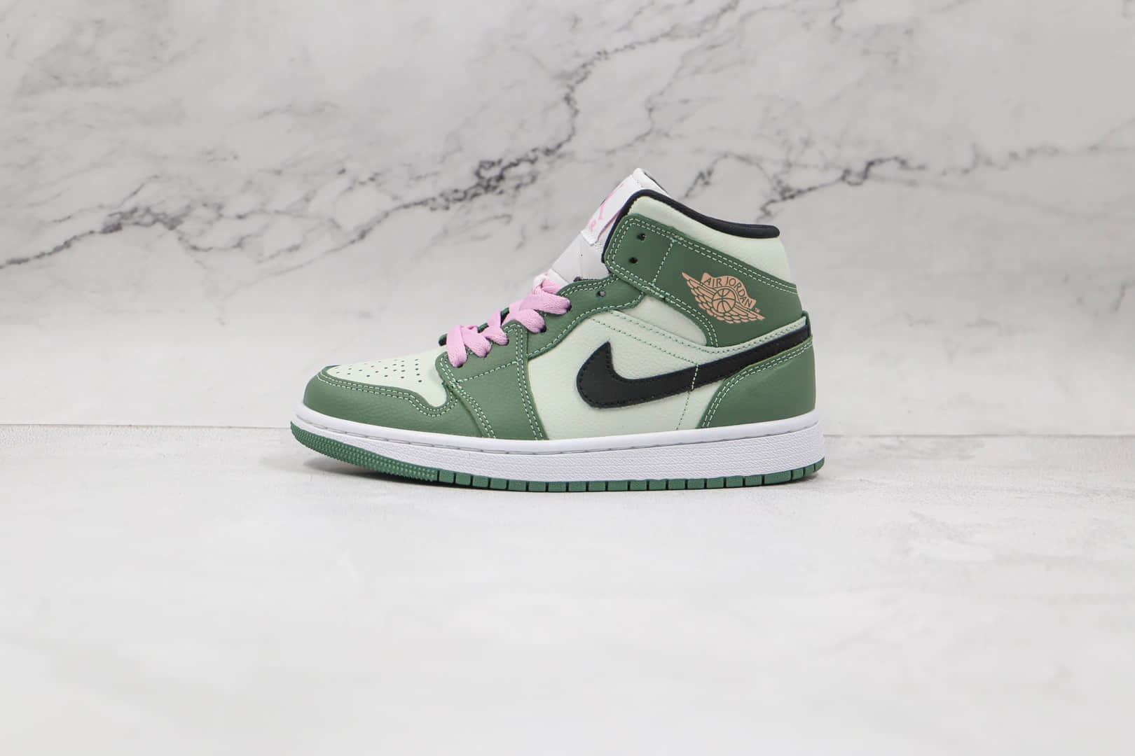 乔丹Air Jordan 1 Mid SE Dutch Green纯原版本中帮AJ1白绿粉板鞋原档案数据开发 (ID:64707) - 图片1