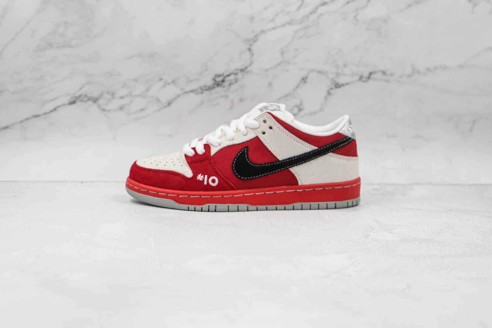 耐克Nike Dunk Low Premium SB纯原版本低帮SB DUNK白红黑色板鞋内置气垫 (ID:64884) - 图片1