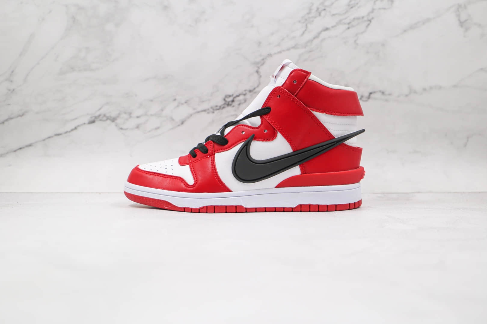 耐克Nike Dunk High x AMBUSH联名款纯原版本高帮DUNK白红色黑钩板鞋原档案数据开发 (ID:65072) - 图片1