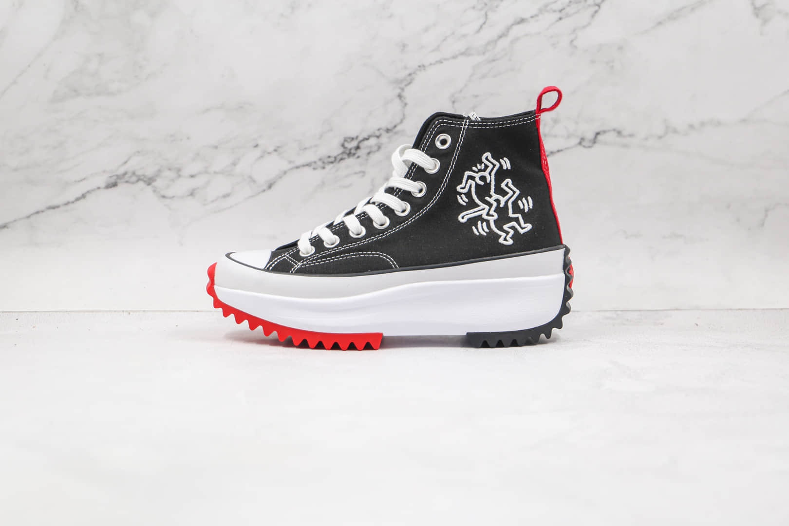 匡威CONVERSE x Keith Hatding Run Star Hike凯斯哈林联名款公司级版本高帮厚底松糕帆布鞋原盒原标 (ID:65193) - 图片1