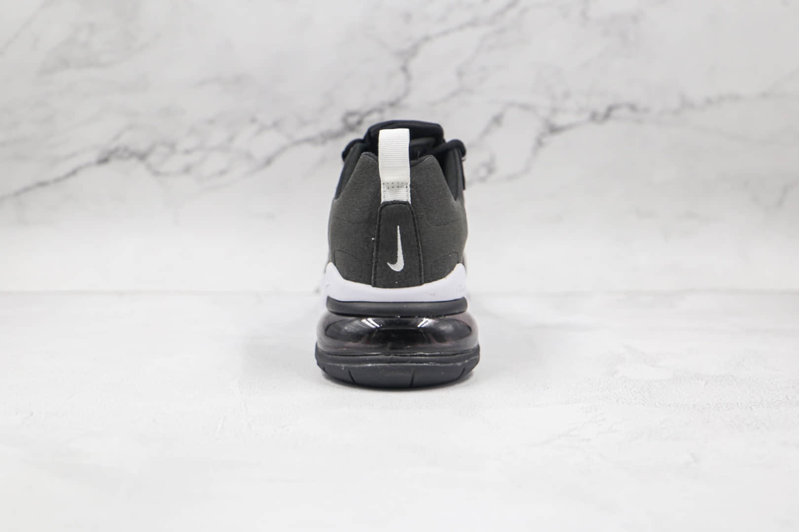 耐克Nike Air Max 270 React纯原版本瑞亚赛车系列半掌气垫跑鞋黑白色原标原盒 货号:CI3866-004