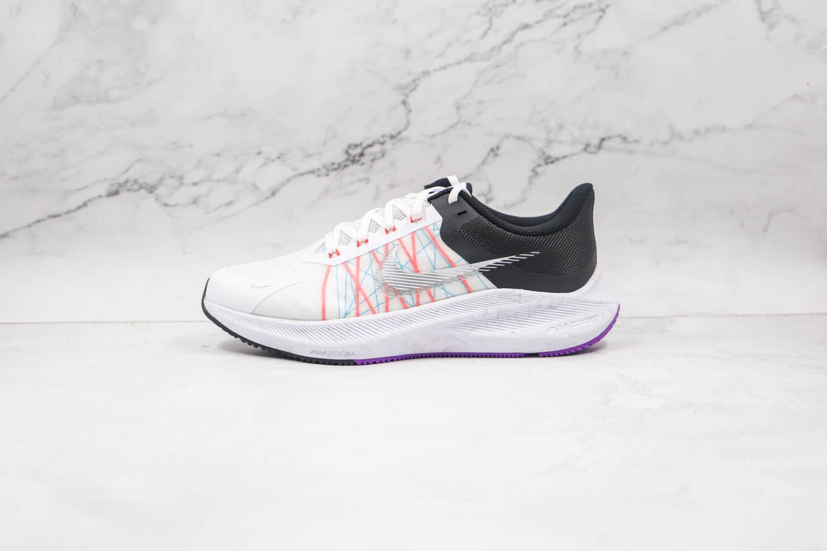 耐克Nike Zoom Winflo 8公司级版本温弗罗八代登月跑鞋白红黑色区别市面通货 (ID:65406) - 图片1
