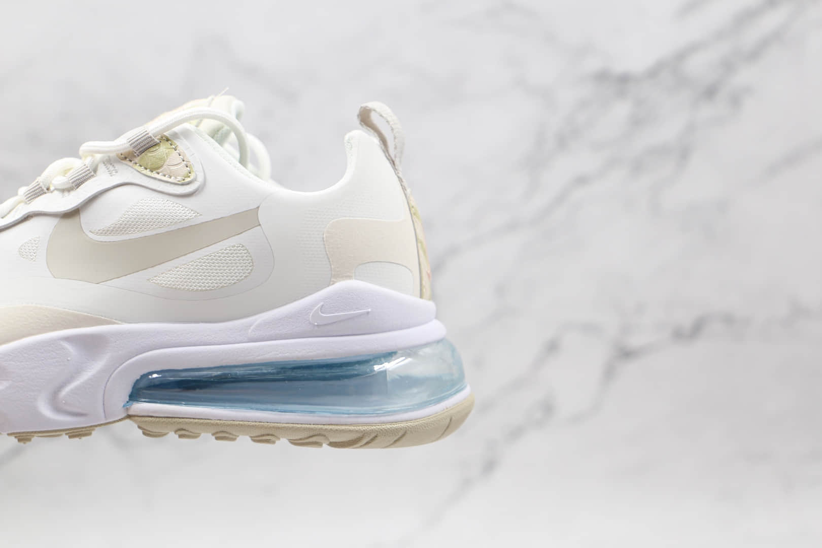 耐克Nike React Air Max 270V2纯原版本半掌气垫Max270米黄色气垫鞋原档案数据开发 货号:CV8815-100