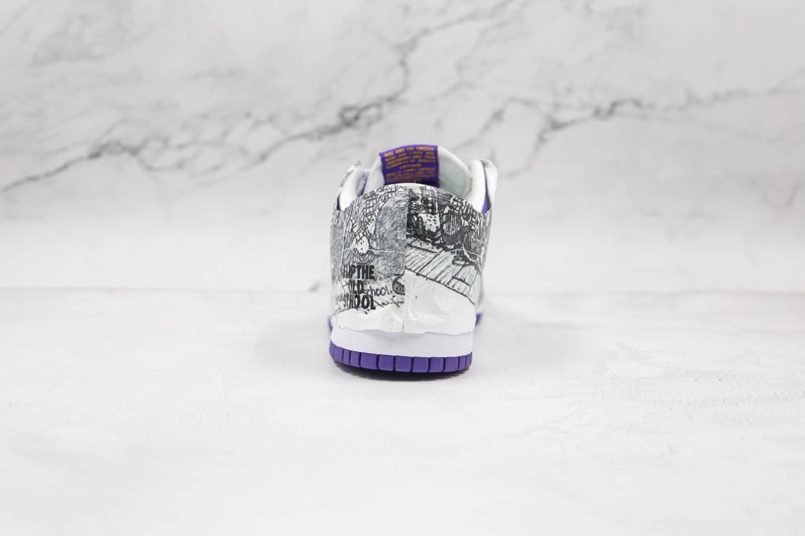 耐克Nike Dunk Low Flip the Old School纯原版本低帮SB DUNK反钩撕纸鸳鸯守旧派白紫色倒勾板鞋原档案数据开发 货号:DJ4636-100