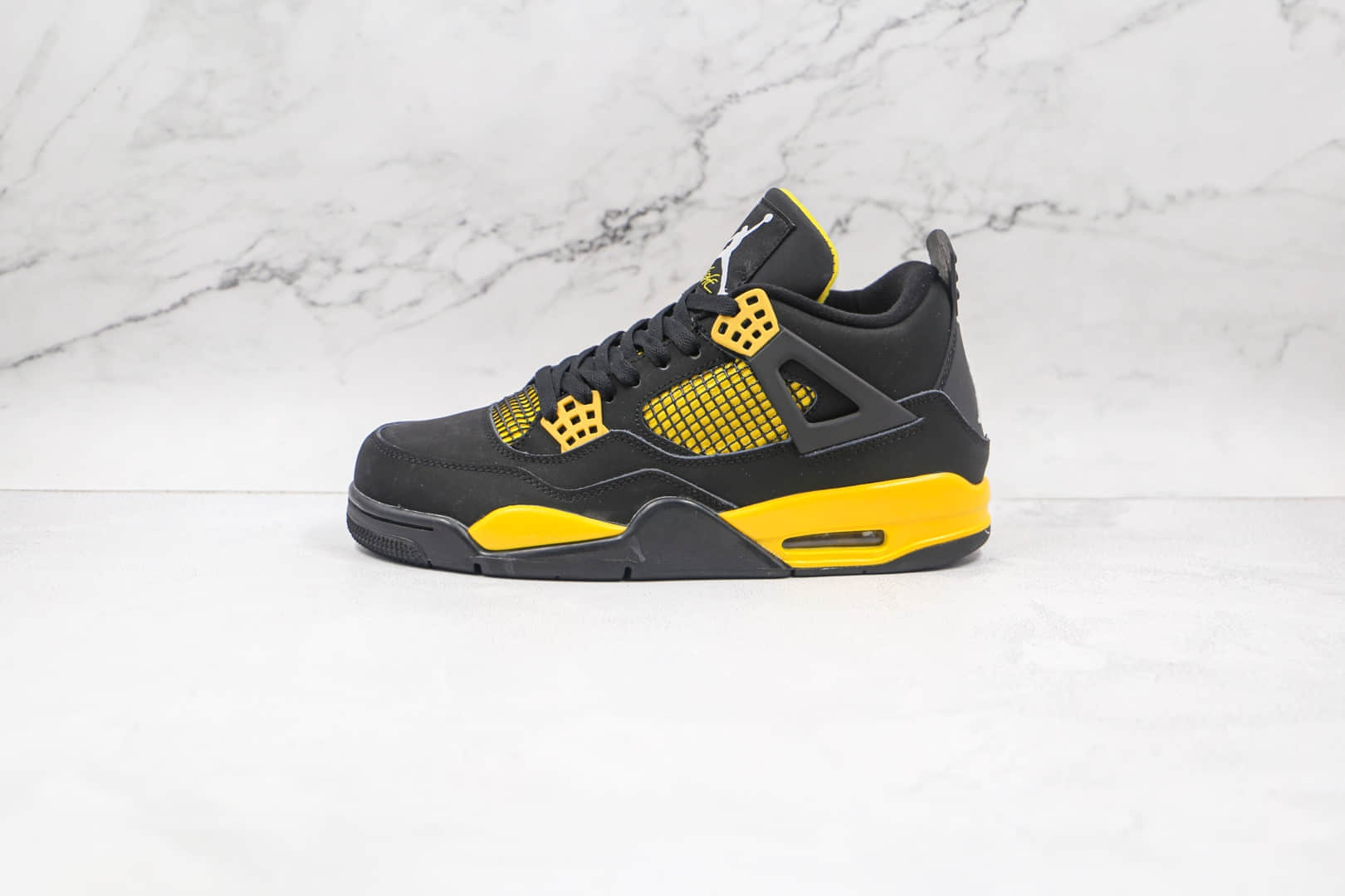 乔丹Air Jordan 4 Thunder纯原版本黑黄色AJ4篮球鞋原档案数据开发 货号:308497-008