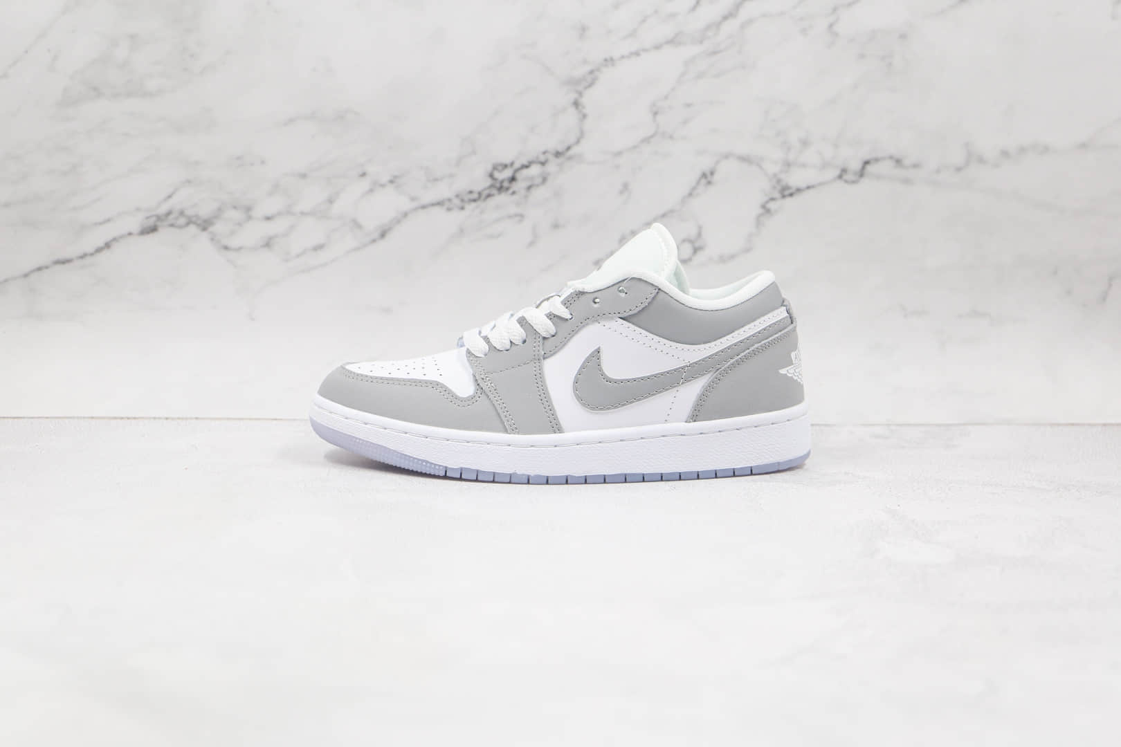 乔丹Air Jordan 1 Low Wolf Grey纯原版本低帮AJ1烟灰白色板鞋原盒原标 (ID:66227) - 图片1