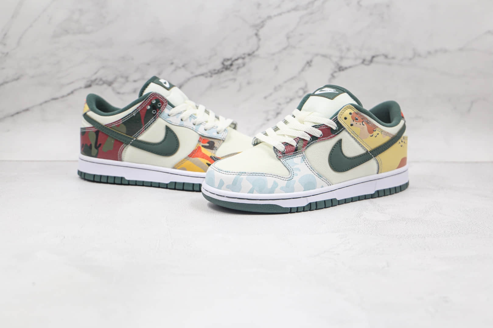 耐克Nike Dunk Low SE Mixed Camo纯原版本低帮DUNK鸳鸯迷彩拼接板鞋原楦头纸板打造 (ID:66284) - 图片1