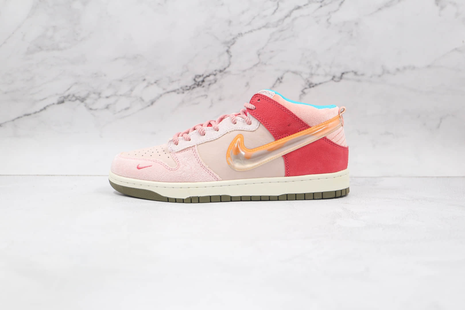 耐克Nike Dunk Low x Social Status联名款纯原版本低帮DUNK高帮粉色拼接板鞋原盒原标 (ID:66292) - 图片1