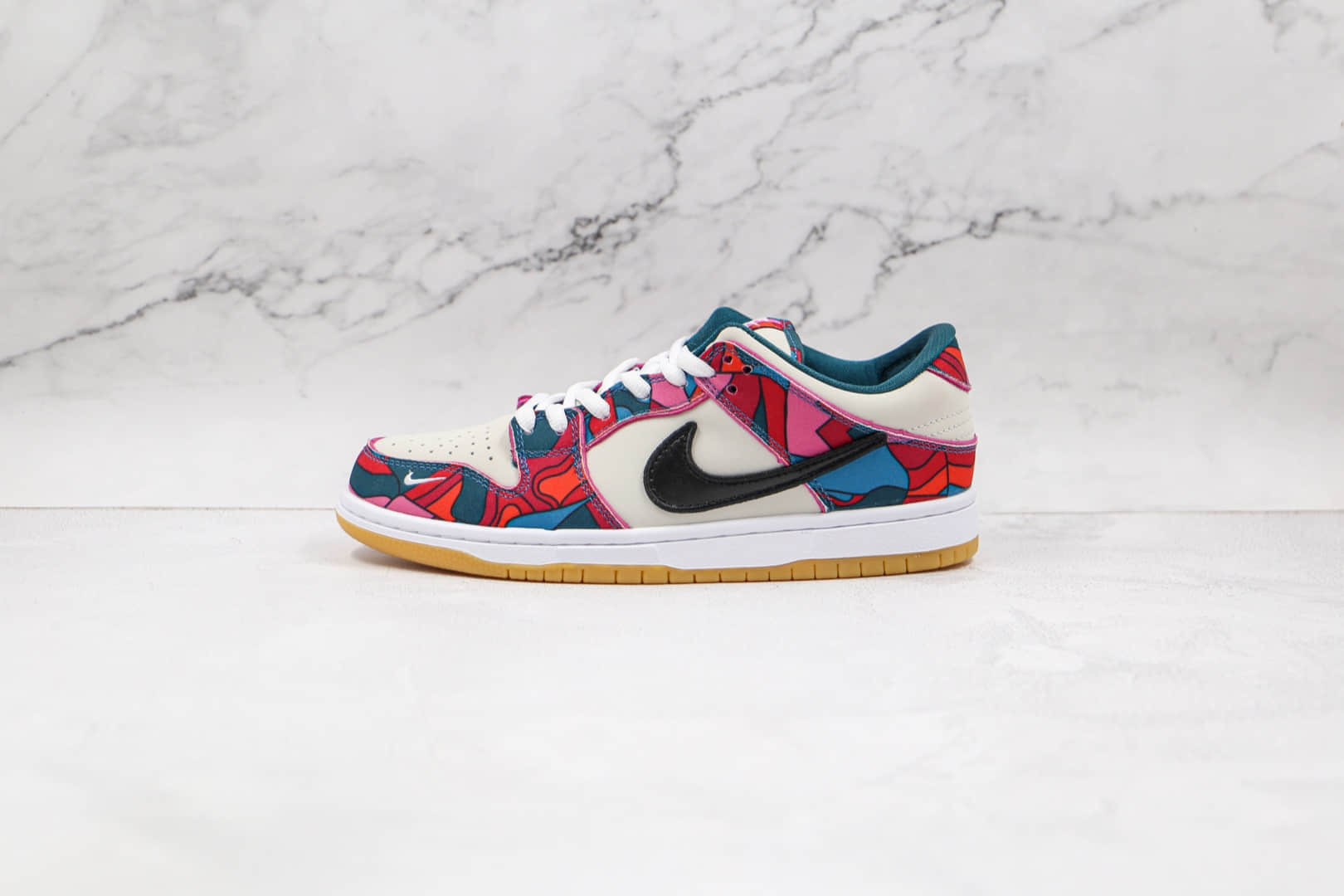 耐克Nike SB Zoom Dunk Low x parra联名款纯原版本低帮SB DUNK迷彩涂鸦板鞋内置气垫 (ID:66301) - 图片1